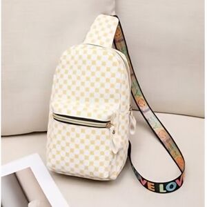 New Stylish Cream Checkered Women's Bag, Cross Body, Sling, Purse